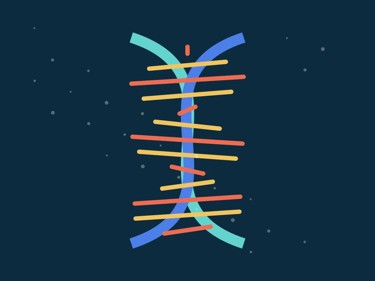 DNA: אלמנט חזותי הקשור למולקולת DNA.