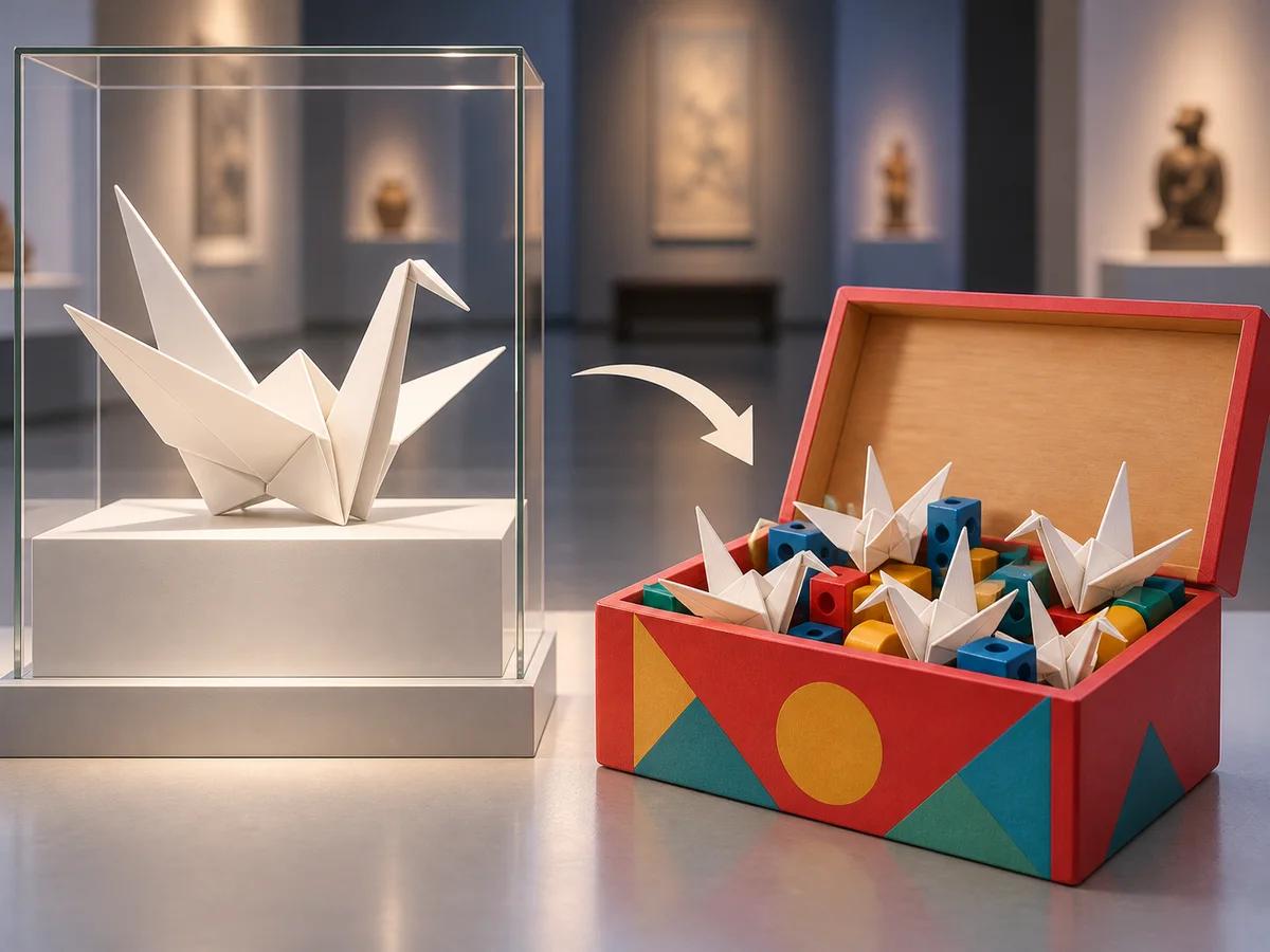 Toy box: Repackages the elements as toys sitting inside a box.